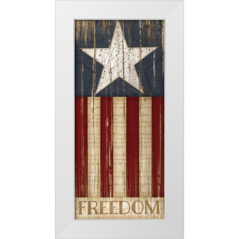 Stars and Stripes White Modern Wood Framed Art Print by Pugh, Jennifer