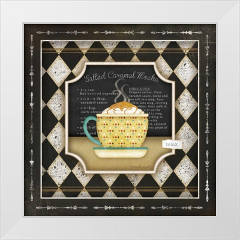 Kitchen Cuisine Coffe I White Modern Wood Framed Art Print by Pugh, Jennifer