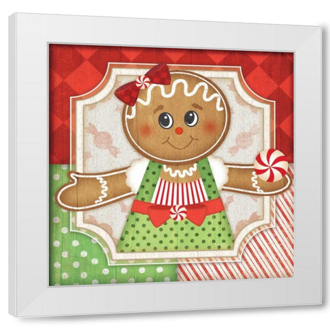 Gingerbread Girl II White Modern Wood Framed Art Print by Pugh, Jennifer