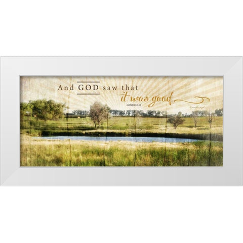And God Saw That It Was Good White Modern Wood Framed Art Print by Pugh, Jennifer
