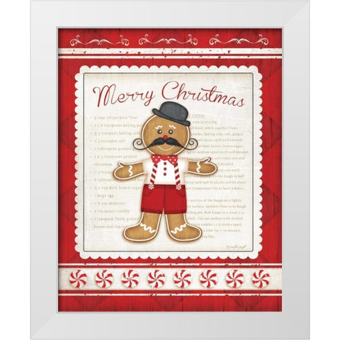 Gingerbread Man White Modern Wood Framed Art Print by Pugh, Jennifer