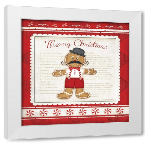 Gingerbread Man White Modern Wood Framed Art Print by Pugh, Jennifer