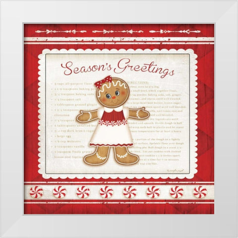 Gingerbread Man White Modern Wood Framed Art Print by Pugh, Jennifer