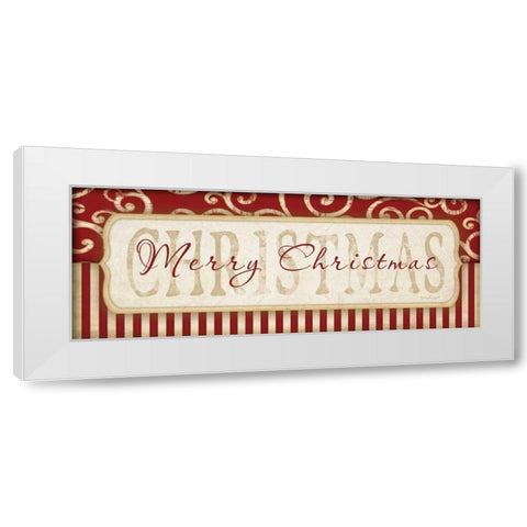 Merry Christmas White Modern Wood Framed Art Print by Pugh, Jennifer