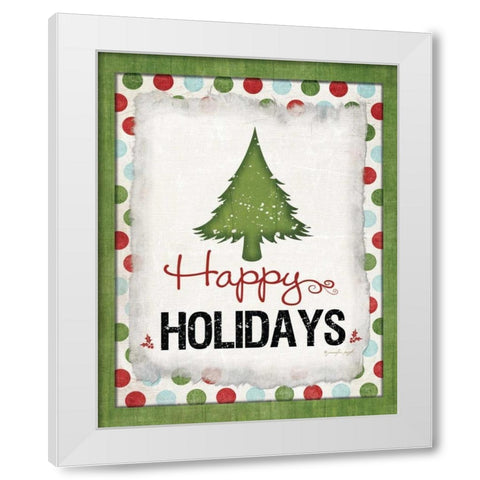 Happy Holidays White Modern Wood Framed Art Print by Pugh, Jennifer