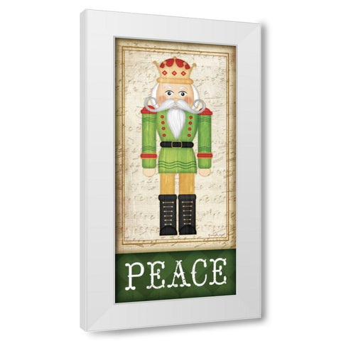 Nutcracker Peace White Modern Wood Framed Art Print by Pugh, Jennifer