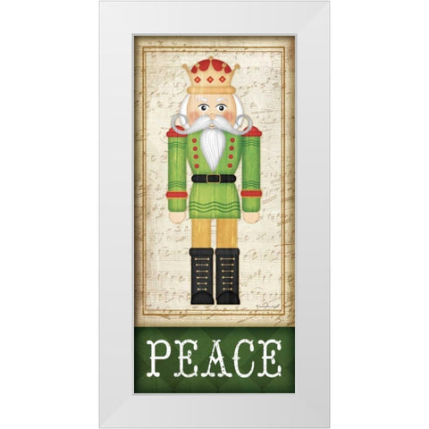 Nutcracker Peace White Modern Wood Framed Art Print by Pugh, Jennifer