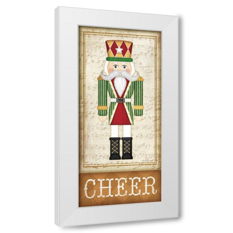 Nutcracker Cheer White Modern Wood Framed Art Print by Pugh, Jennifer