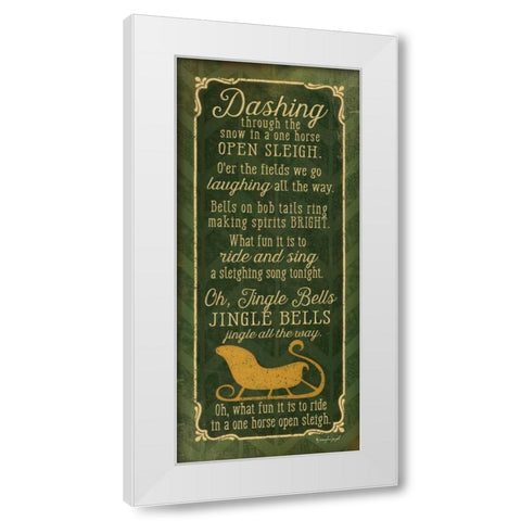 Jingle Bells White Modern Wood Framed Art Print by Pugh, Jennifer