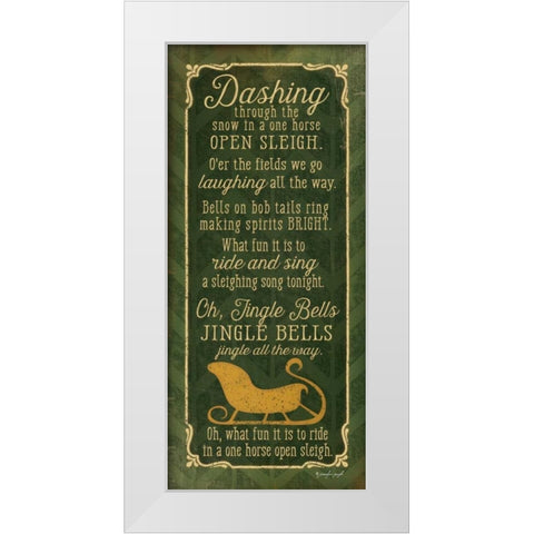 Jingle Bells White Modern Wood Framed Art Print by Pugh, Jennifer