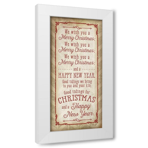 We Wish You a Merry Christmas White Modern Wood Framed Art Print by Pugh, Jennifer