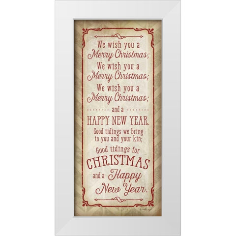 We Wish You a Merry Christmas White Modern Wood Framed Art Print by Pugh, Jennifer