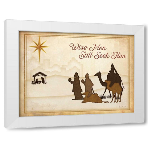 Wise Men Still Seek Him White Modern Wood Framed Art Print by Pugh, Jennifer