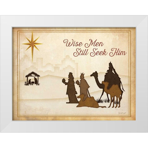 Wise Men Still Seek Him White Modern Wood Framed Art Print by Pugh, Jennifer