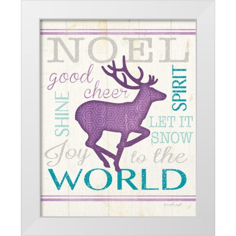 Reindeer White Modern Wood Framed Art Print by Pugh, Jennifer