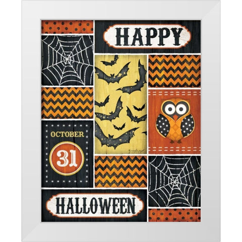 Happy Halloween White Modern Wood Framed Art Print by Pugh, Jennifer