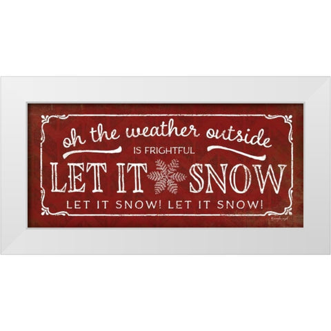 Let It Snow White Modern Wood Framed Art Print by Pugh, Jennifer