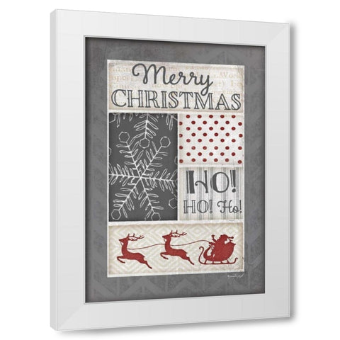 Ho Ho Ho White Modern Wood Framed Art Print by Pugh, Jennifer