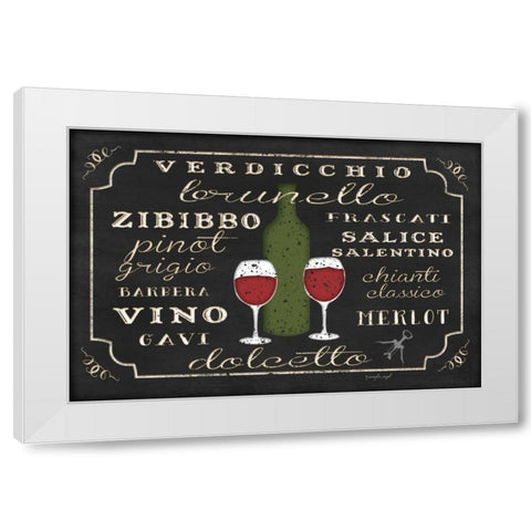 Italian Wine White Modern Wood Framed Art Print by Pugh, Jennifer