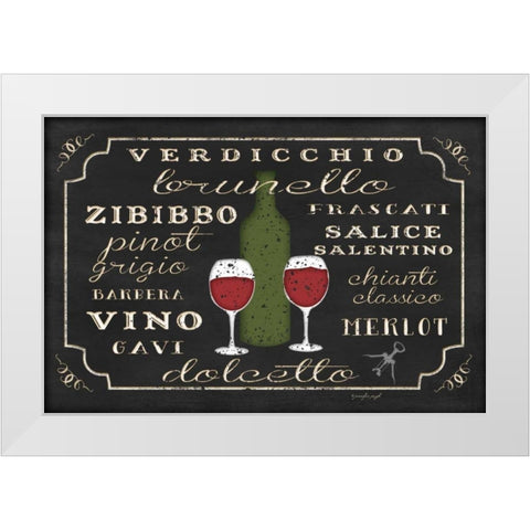 Italian Wine White Modern Wood Framed Art Print by Pugh, Jennifer