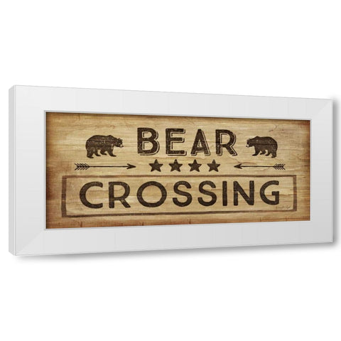 Bear Crossing White Modern Wood Framed Art Print by Pugh, Jennifer