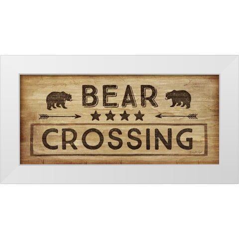 Bear Crossing White Modern Wood Framed Art Print by Pugh, Jennifer