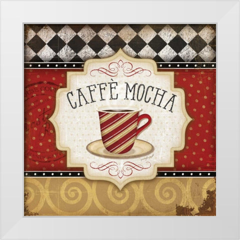 Red and Black Classic Coffee III White Modern Wood Framed Art Print by Pugh, Jennifer