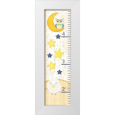 Bedtime Baby Growth Chart White Modern Wood Framed Art Print by Pugh, Jennifer