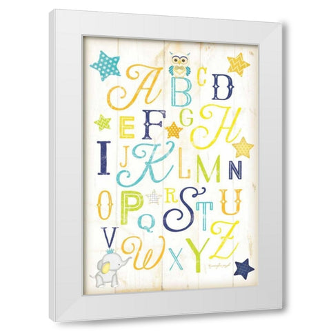 ABC White Modern Wood Framed Art Print by Pugh, Jennifer