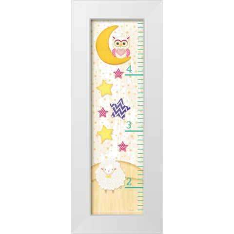 Bedtime Baby Growth Chart White Modern Wood Framed Art Print by Pugh, Jennifer