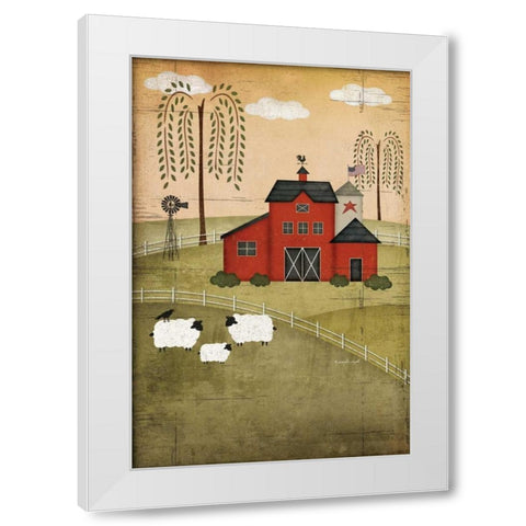 Primitive Barn White Modern Wood Framed Art Print by Pugh, Jennifer