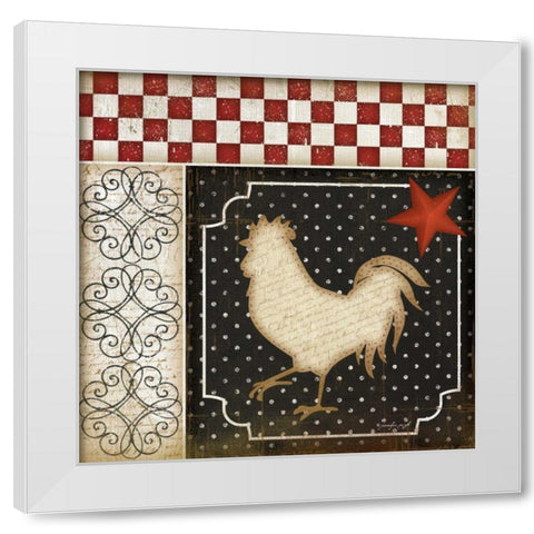 Rooster Country IV White Modern Wood Framed Art Print by Pugh, Jennifer