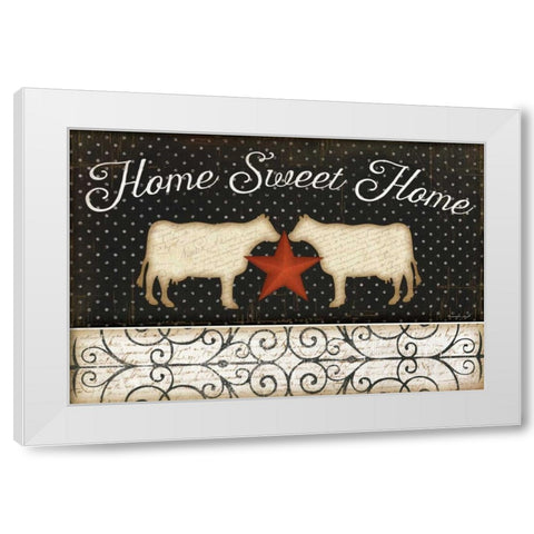 Country Kitchen - Home Sweet Home White Modern Wood Framed Art Print by Pugh, Jennifer