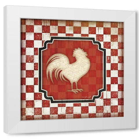 Country Kitchen Rooster IV White Modern Wood Framed Art Print by Pugh, Jennifer