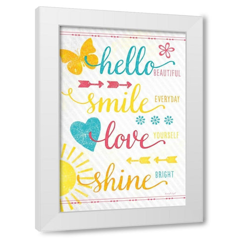 Shine Bright White Modern Wood Framed Art Print by Pugh, Jennifer