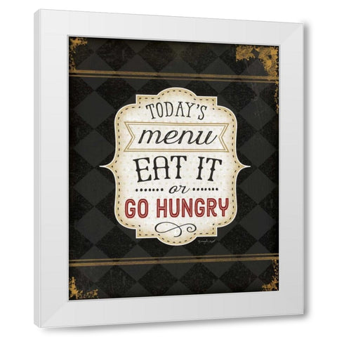 Todays menu White Modern Wood Framed Art Print by Pugh, Jennifer