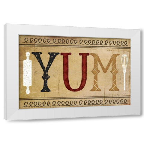 YUM White Modern Wood Framed Art Print by Pugh, Jennifer