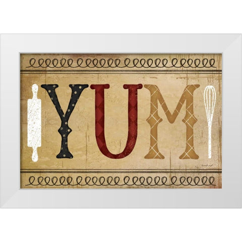 YUM White Modern Wood Framed Art Print by Pugh, Jennifer