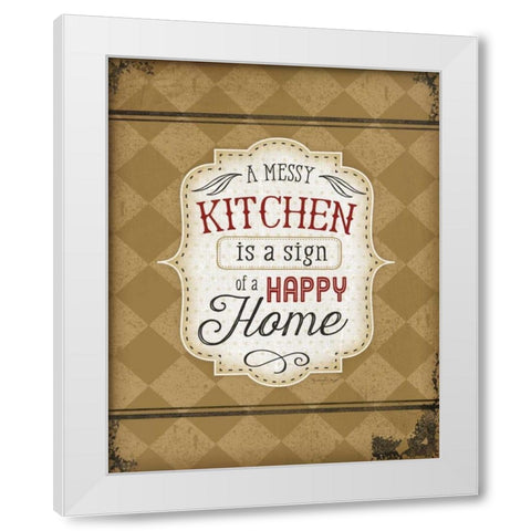 A Messy Kitchen White Modern Wood Framed Art Print by Pugh, Jennifer