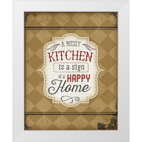 A Messy Kitchen White Modern Wood Framed Art Print by Pugh, Jennifer