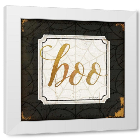 Boo White Modern Wood Framed Art Print by Pugh, Jennifer