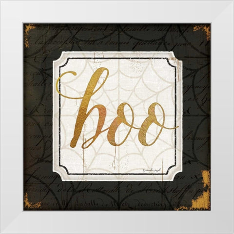 Boo White Modern Wood Framed Art Print by Pugh, Jennifer