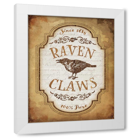 Raven Claws White Modern Wood Framed Art Print by Pugh, Jennifer