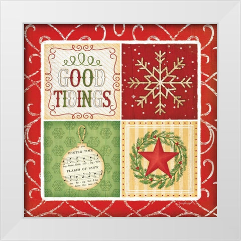 Good Tidings White Modern Wood Framed Art Print by Pugh, Jennifer