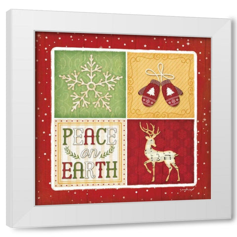 Peace on Earth White Modern Wood Framed Art Print by Pugh, Jennifer