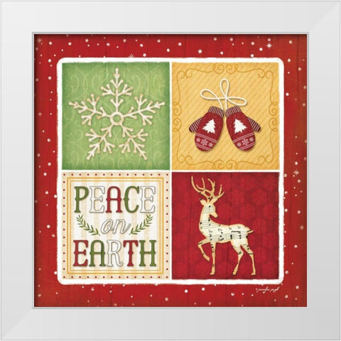 Peace on Earth White Modern Wood Framed Art Print by Pugh, Jennifer