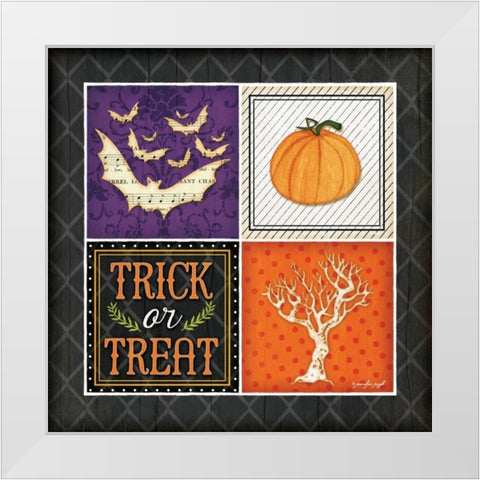 Trick or Treat White Modern Wood Framed Art Print by Pugh, Jennifer