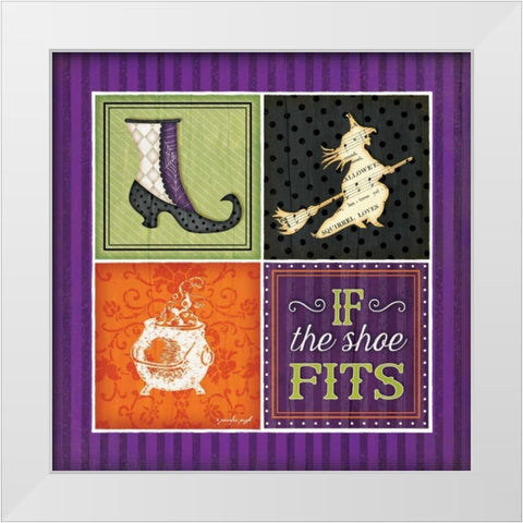 If the Shoe Fits White Modern Wood Framed Art Print by Pugh, Jennifer