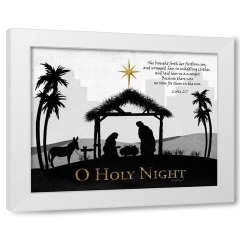 O Holy Night White Modern Wood Framed Art Print by Pugh, Jennifer