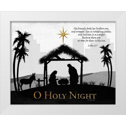 O Holy Night White Modern Wood Framed Art Print by Pugh, Jennifer